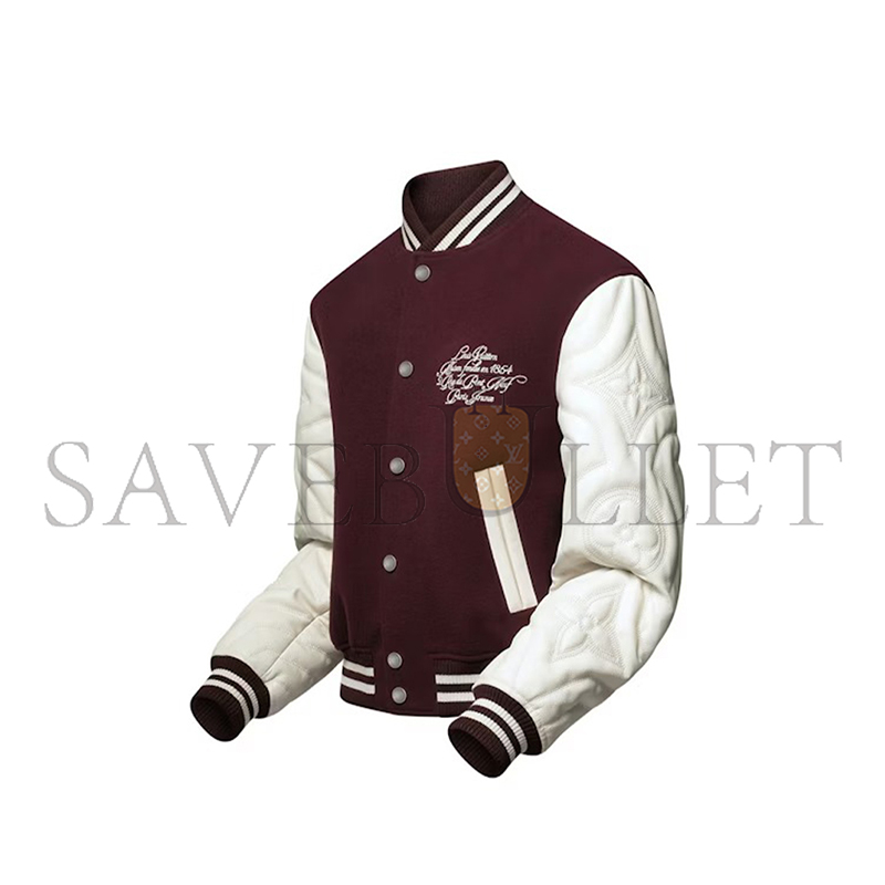 l0vis Vvtt0n embroidered calfskin varsity jacket 1agjcf